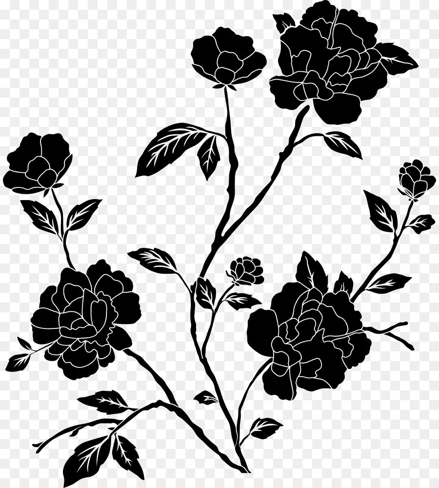 900x1000 Flower Black And White Desktop Wallpaper Drawing Clip Art