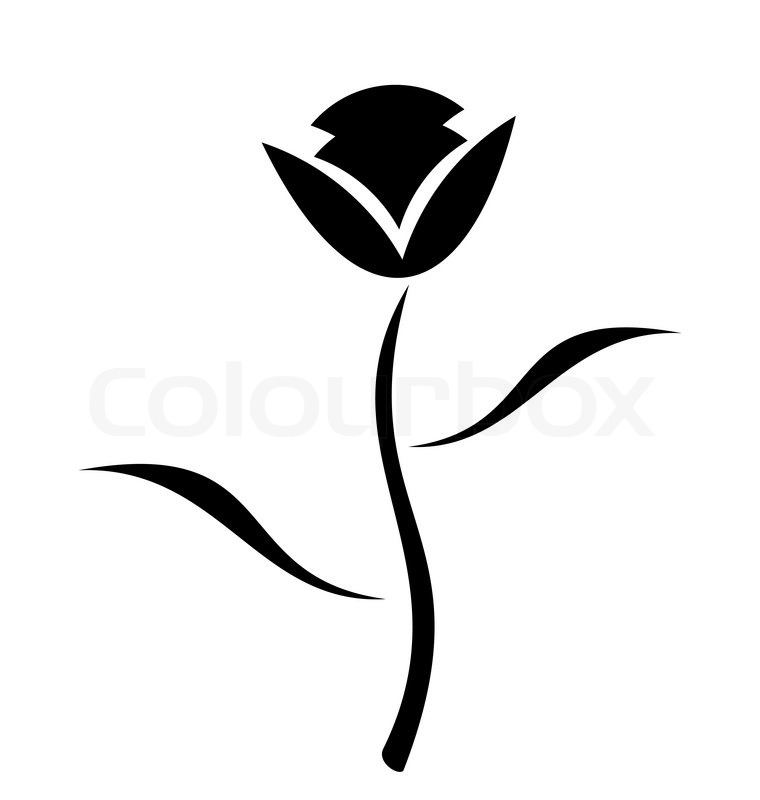 760x800 Illustration Element Of Black Rose Isolated On White Background