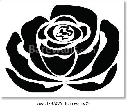 437x364 Art Print Of Vector Black Rose Silhouette Logo Barewalls Posters