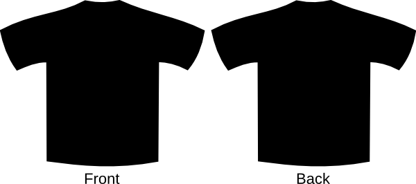 600x266 Black T Shirt Template Clip Art