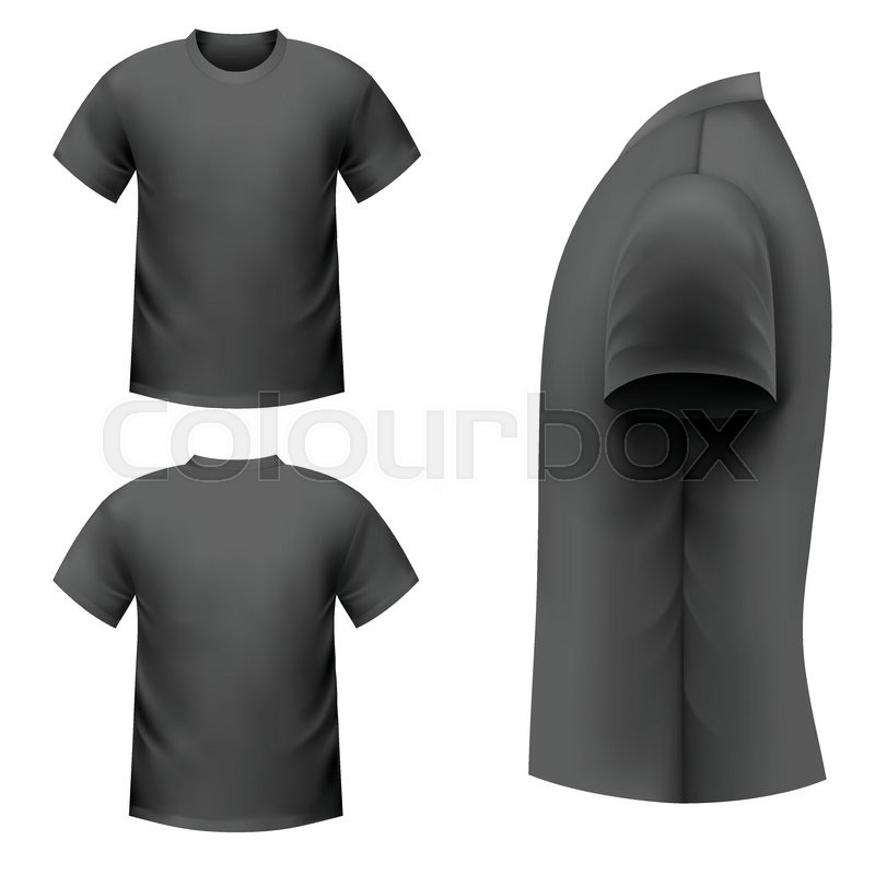 800x800 Realistic Black T Shirt On A White Background Stock Vector
