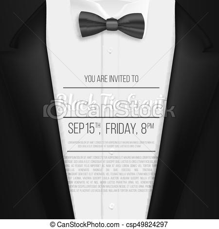 450x470 Illustration Of Realistic Vector Black Suit. Black Tie Event