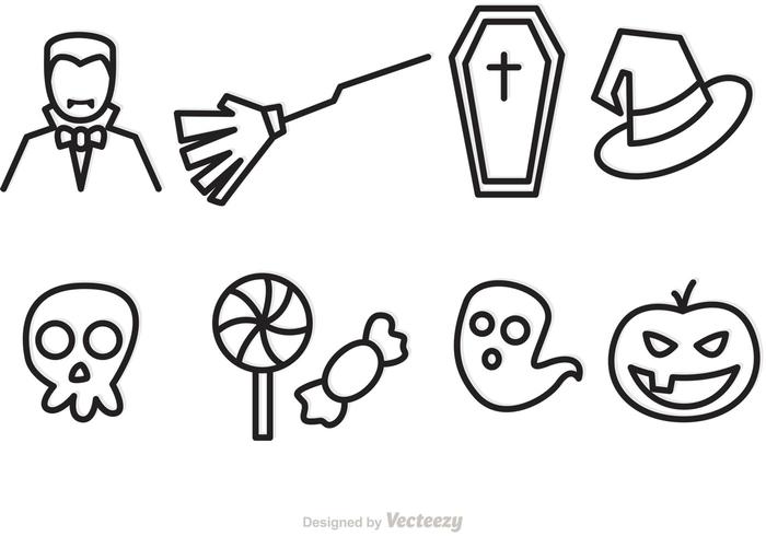 700x490 Halloween Outline Vector Icons