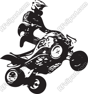 375x400 Quad Bike In Flight Vector Image Vector Artwork Of Sport And