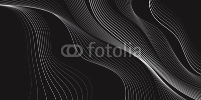 400x200 Black And White Background, Waves Of Lines, Abstract Wallpaper