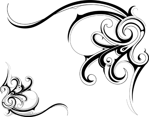 500x393 Black Tattoos Ornaments Design Vector Set 01 Free Download