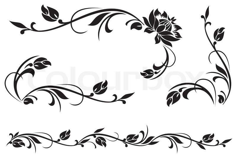 800x533 Vector Design Elements For Floral Ornament Stock Vector Colourbox