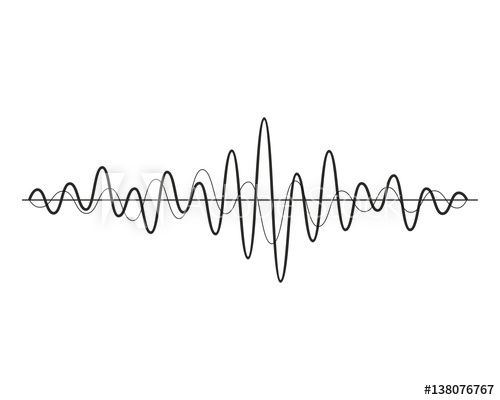 500x400 Black Music Sound Waves Isolated On White Background. Audio