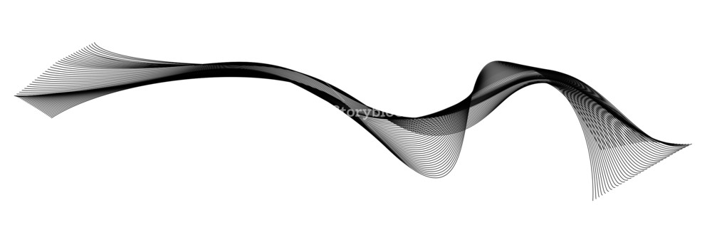 1000x316 Black Wave Vector Royalty Free Stock Image