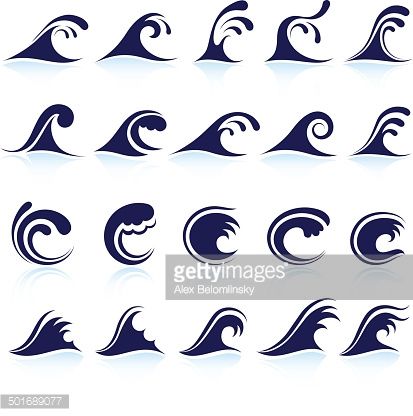 413x416 Black And White Waves Pattern Icon Set In 2018 Tattoos