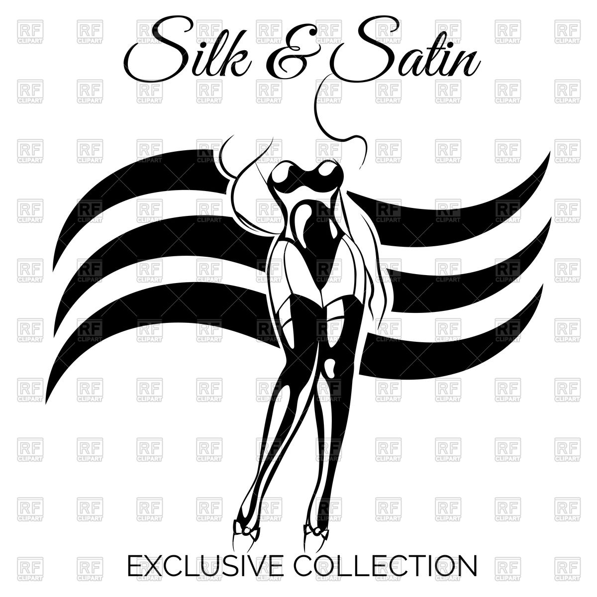 1200x1200 Black And White Lingerie Shop Poster With Sexy Woman Vector Image