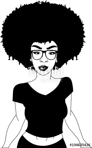 313x500 Group Of Cartoon Black Woman. African Girl. Stock Image And