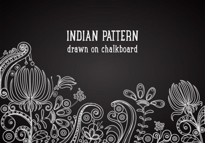 700x490 Indian Pattern On Blackboard Vector Background