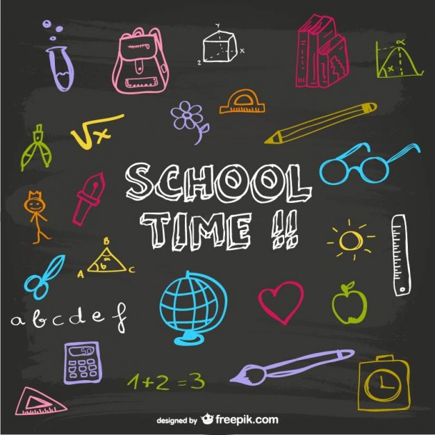 626x626 School Time Blackboard Design Vector Free Download