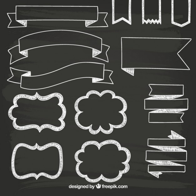 626x626 Retro Banners On Blackboard Vector Free Download Chalk Board