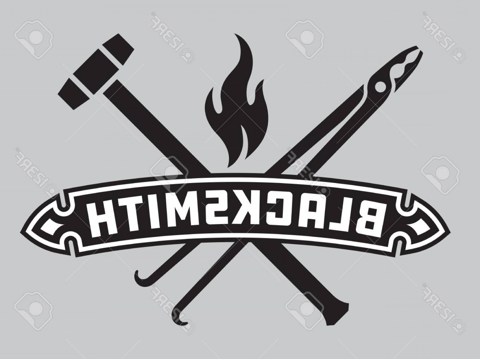 1560x1165 Photostock Vector Blacksmith Vector Emblem Or Badge Retro Style