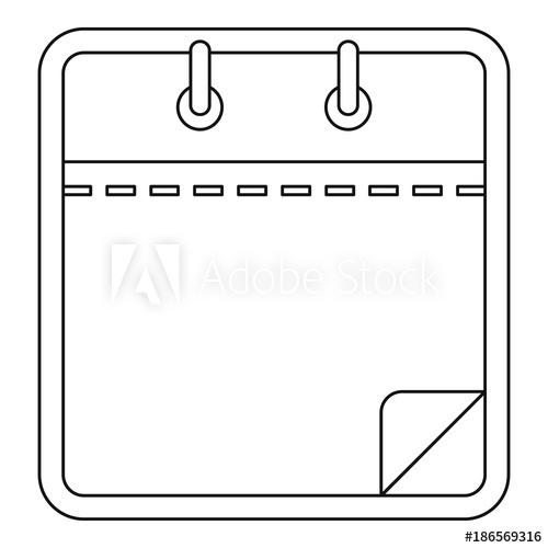 500x500 Blank Calendar Icon. Outline Illustration Of Blank Calendar Vector
