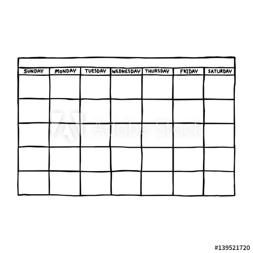 500x500 Blank Calendar