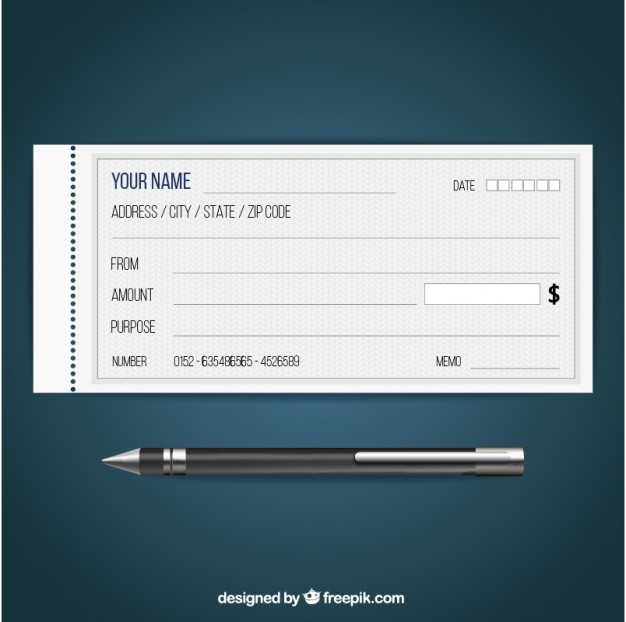 626x622 Blank Check Vector Free Download