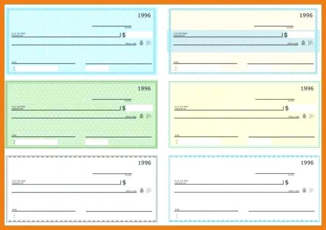 640x453 Printable Personal Blank Check Template Checks Achievable Vector