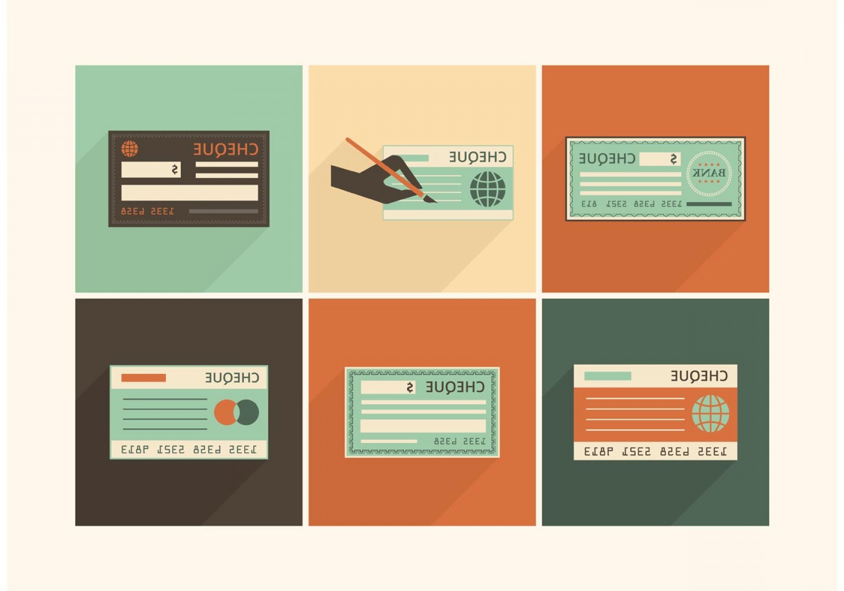1680x1176 Retro Blank Check Vector Set Rongholland