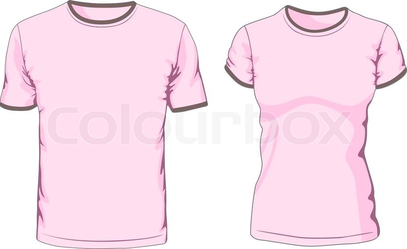 800x490 Blank Male And Female T Shirts. Vector Illustration Eps 8. Stock