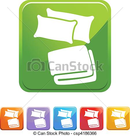 450x470 Pillow Blanket Web Button Isolated On A Background. Clip Art