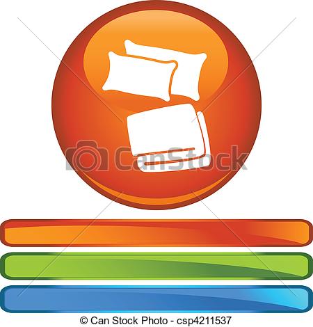 450x470 Pillow Blanket Web Button Isolated On A Background. Vectors