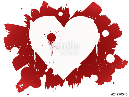500x376 Bleeding Heart Shape In Paint Stock Image And Royalty Free Vector