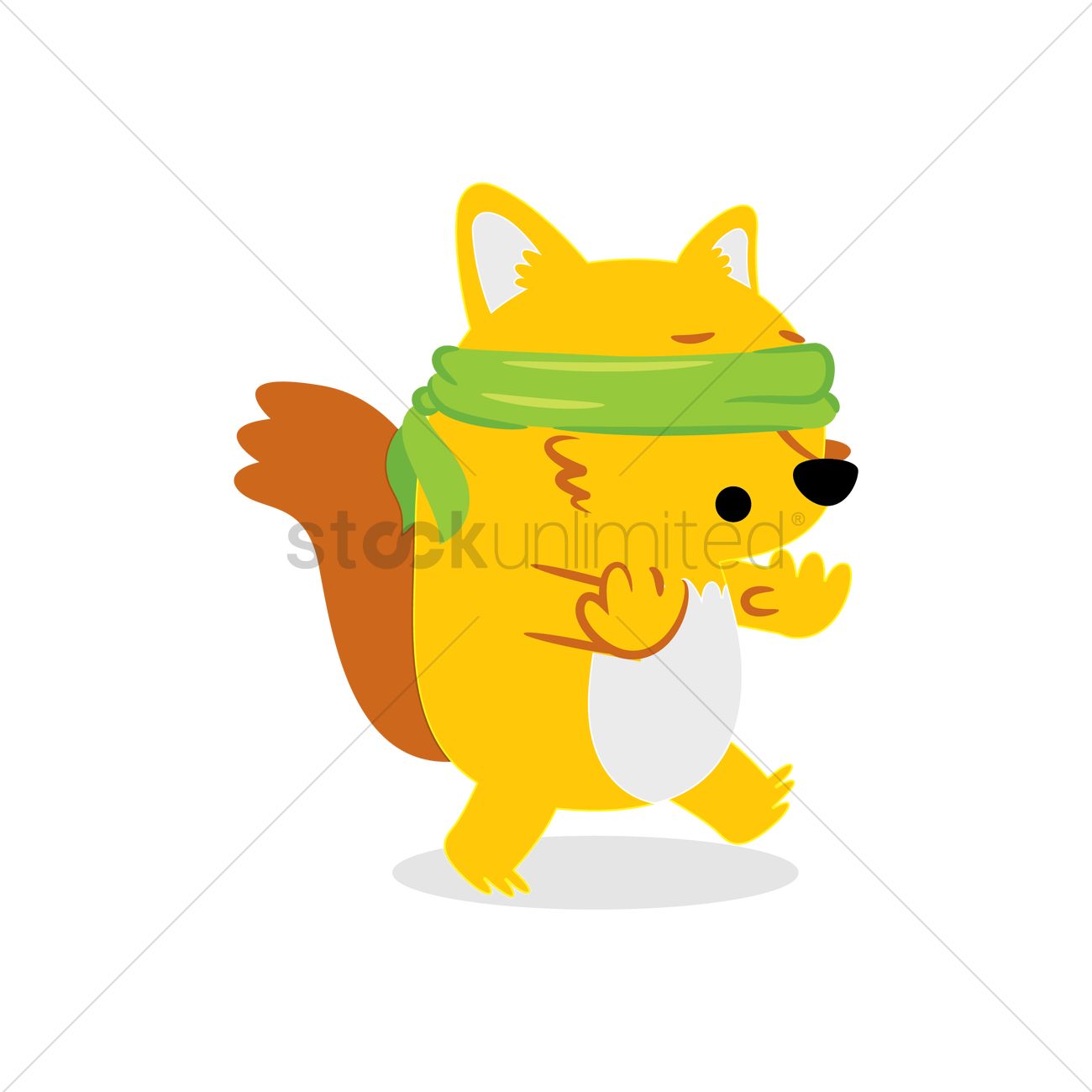 1300x1300 Fox With Blindfold Vector Image