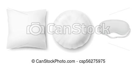 450x210 Vector Mockup With Two White Pillows And Blindfold. Vector