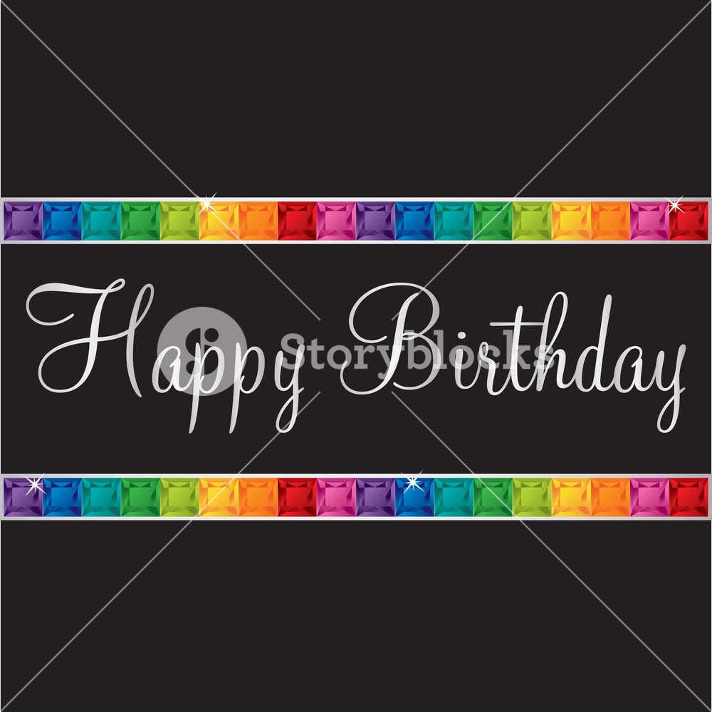 1000x1000 Happy Birthday Bling Card In Vector Format. Royalty Free Stock