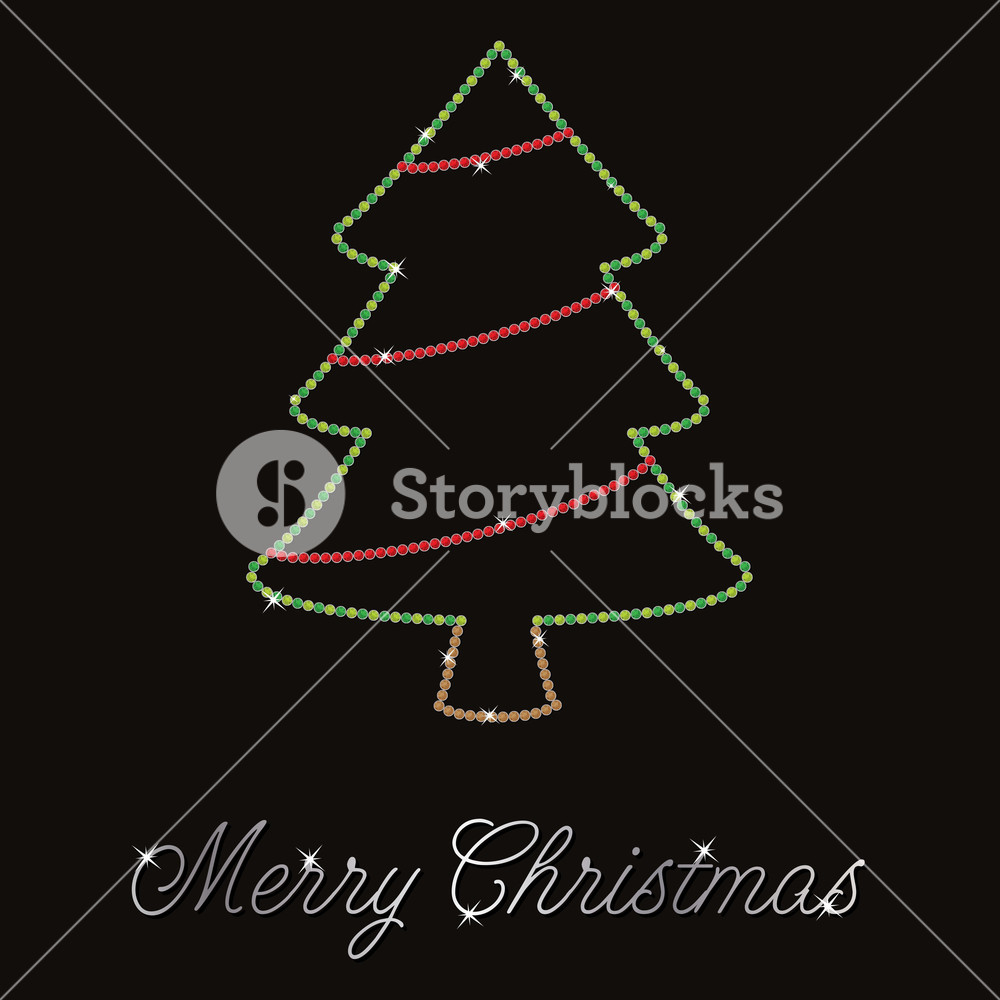 1000x1000 Bling Christmas Tree Card In Vector Format. Royalty Free Stock
