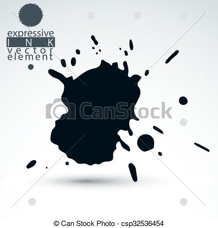 450x470 Vector Brush Painted Ink Blob, Eps8 Smudge Background. Web And