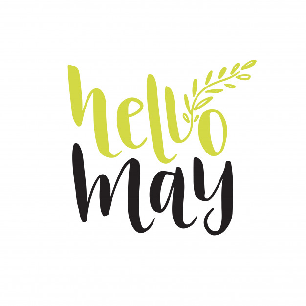 626x626 Hand Vector Lettering. Hello May. Vector Social Media Blog Icon