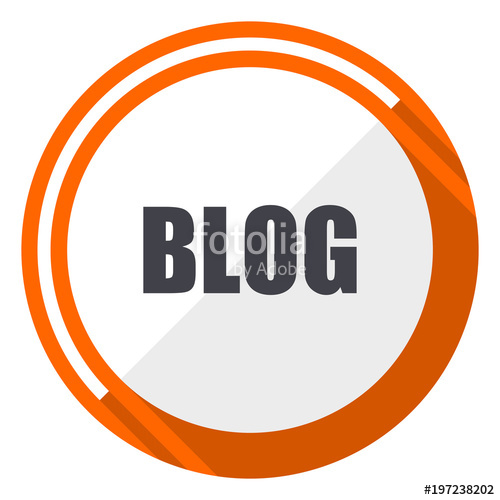 500x500 Blog Orange Flat Design Vector Web Icon Stock Image And Royalty