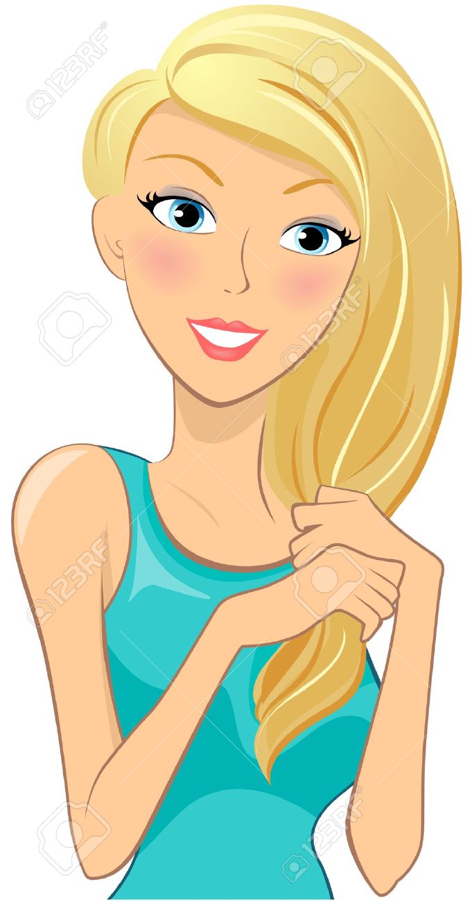 681x1300 Blonde Clipart Portrait