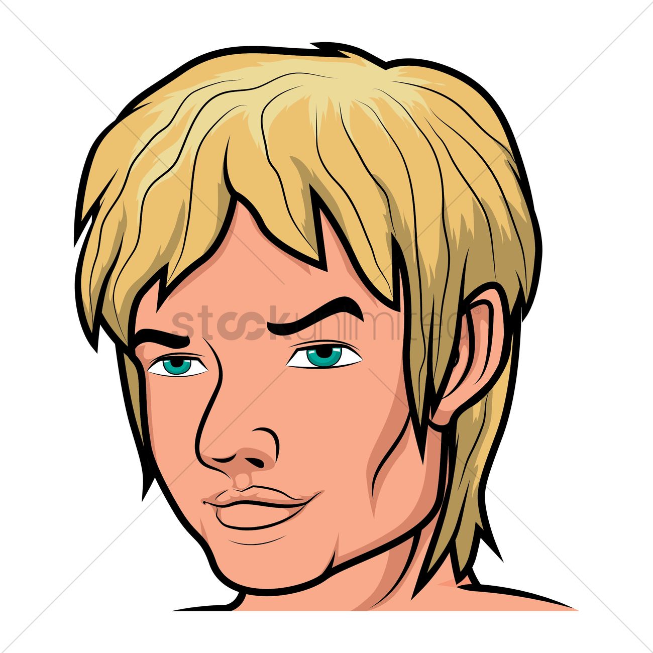 1300x1300 Man With Blonde Hair Vector Image