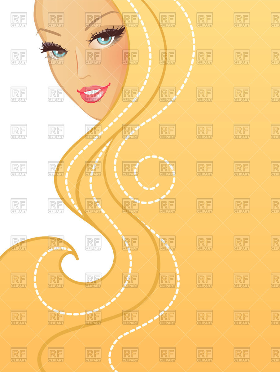 904x1200 Portrait Of Woman With Long Blonde Hair Vector Image Vector