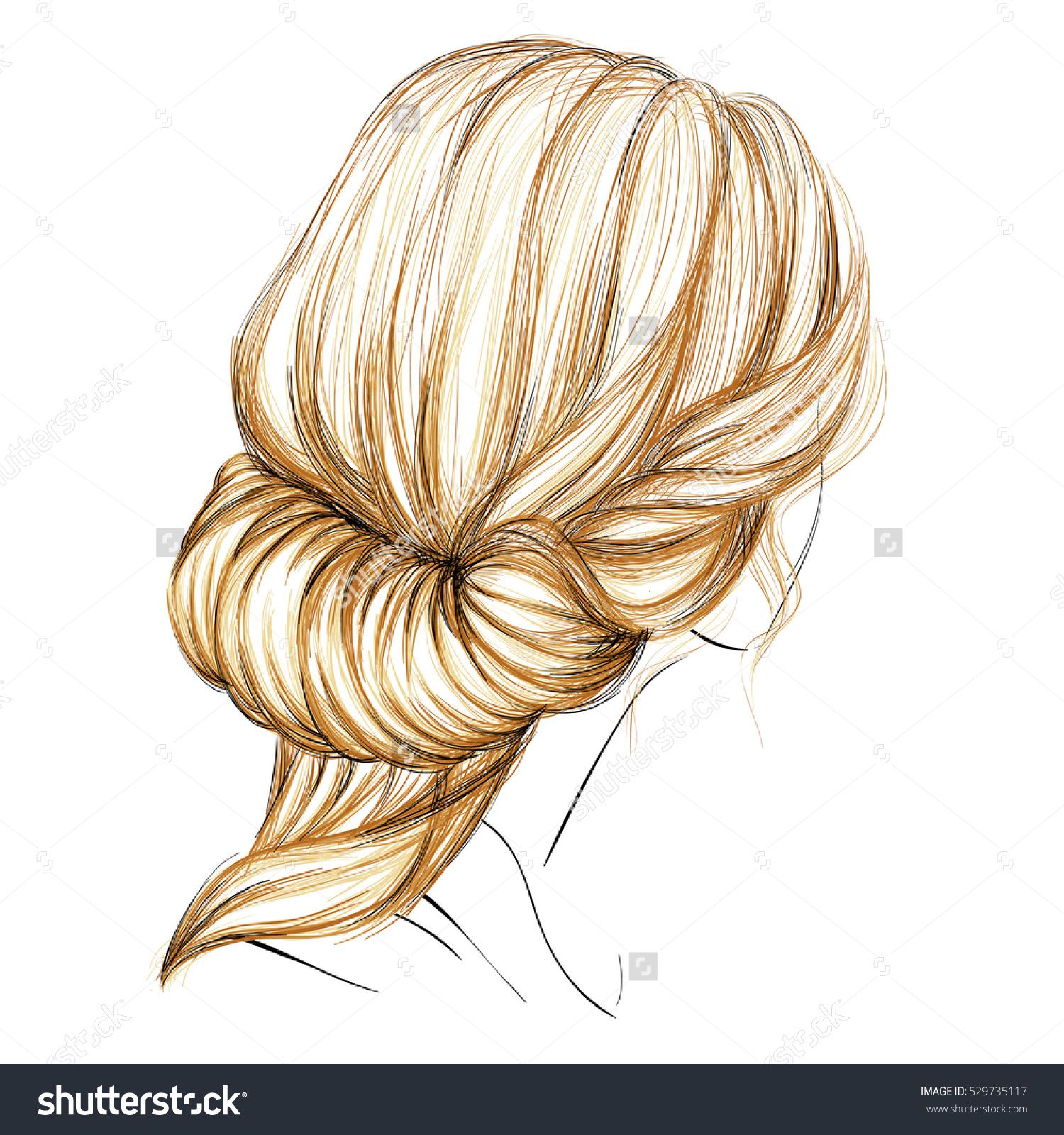 1500x1600 A Sketch Of A Female Hairstyle. Vector Illustration. Hand Drawing