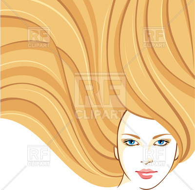 400x390 Beautiful Girl With Long Blonde Wavy Hair Vector Image Vector