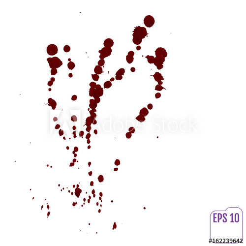 500x500 Blood Drip. Vector Red Ink Stain, Blots And Splashes. Isolated