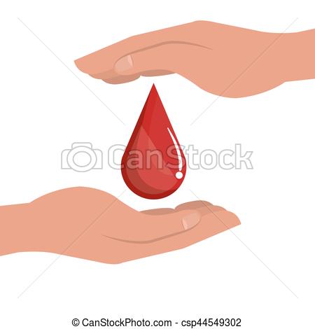 450x470 Hands Human With Blood Drop Vector Illustration Design.