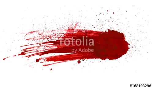 500x293 Blood Splatter Painted Vector Isolated On White For Design. Red