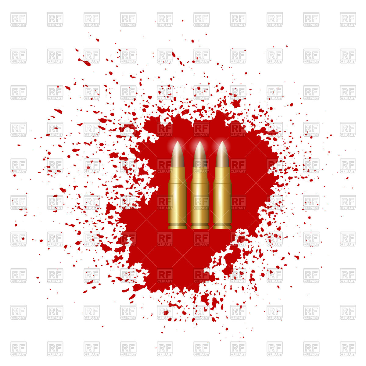 1200x1200 Bullet Set Isolated On Red Blood Splatter Vector Image Vector