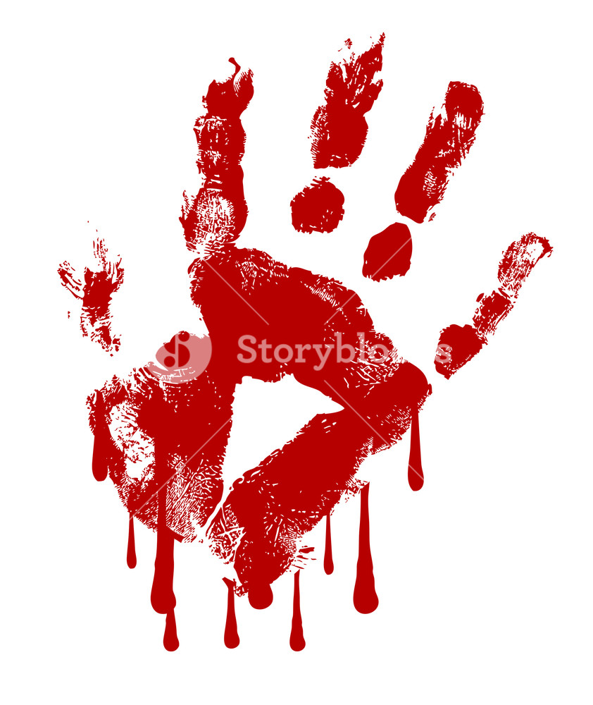 842x1000 Hand Print Blood Dripping Vector Royalty Free Stock Image