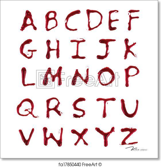 561x581 Free Art Print Of Letters A Z Dripping With Blood. Vector