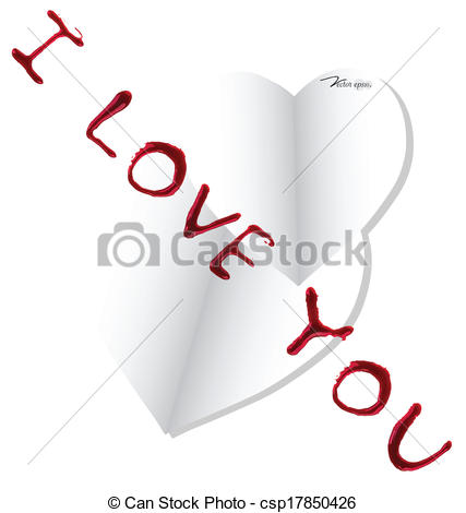 427x470 I Love You Dripping Blood. Vector Illustration.