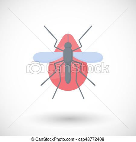 450x470 Mosquito And Blood Vector Flat Icon, Flat Design Of Parasitic