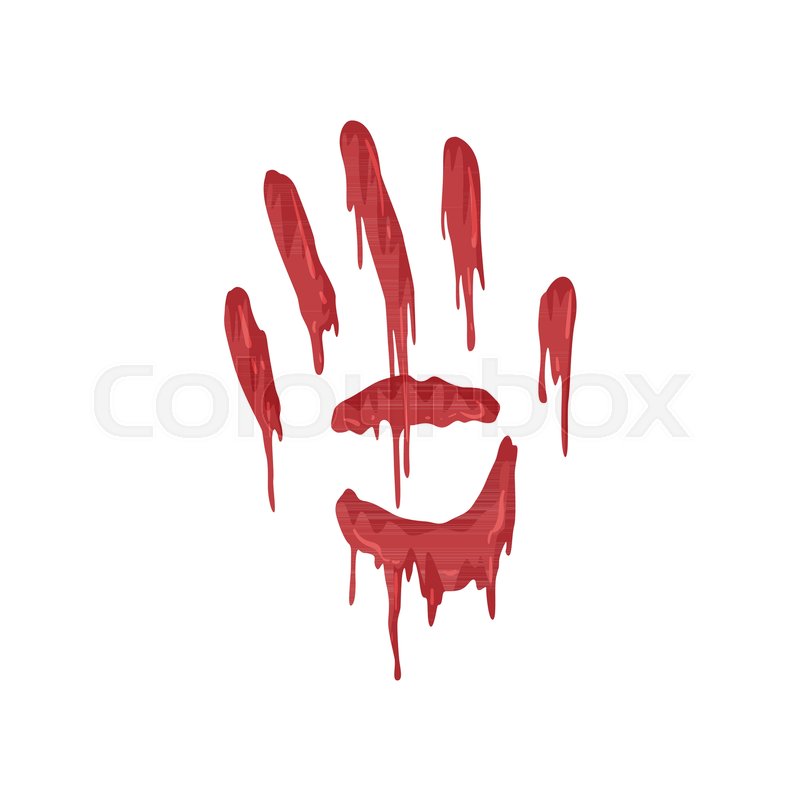 800x800 Bloody Handprint With Streaks Vector Illustration Isolated On A